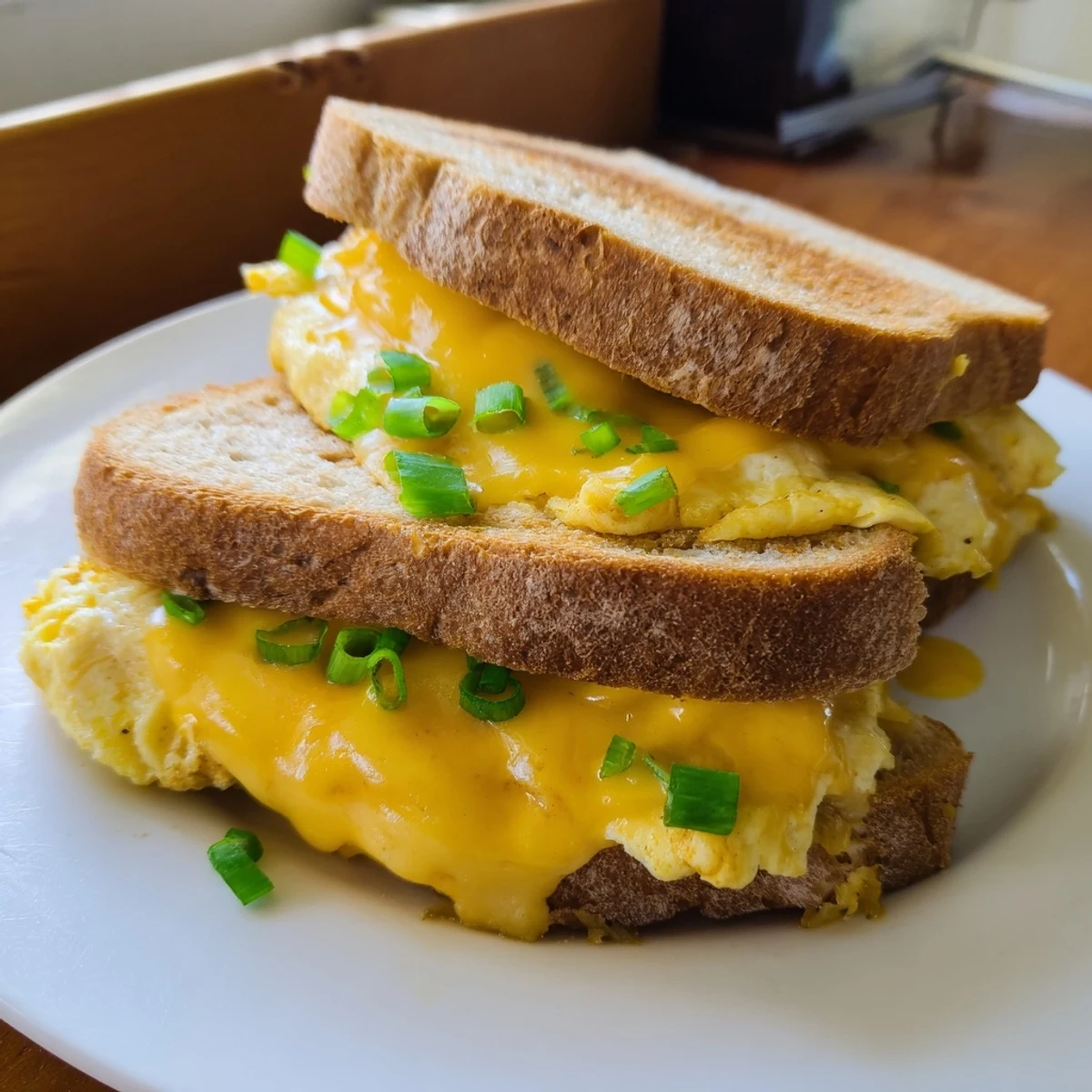 Warm and fluffy One-Pan Egg Breakfast Sandwich, a quick and delicious start to any morning.