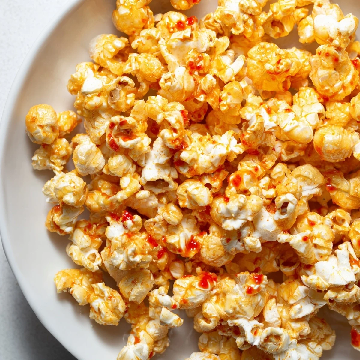 A steaming bowl of Hot Honey Butter Popcorn, the perfect easy snack for movie night.