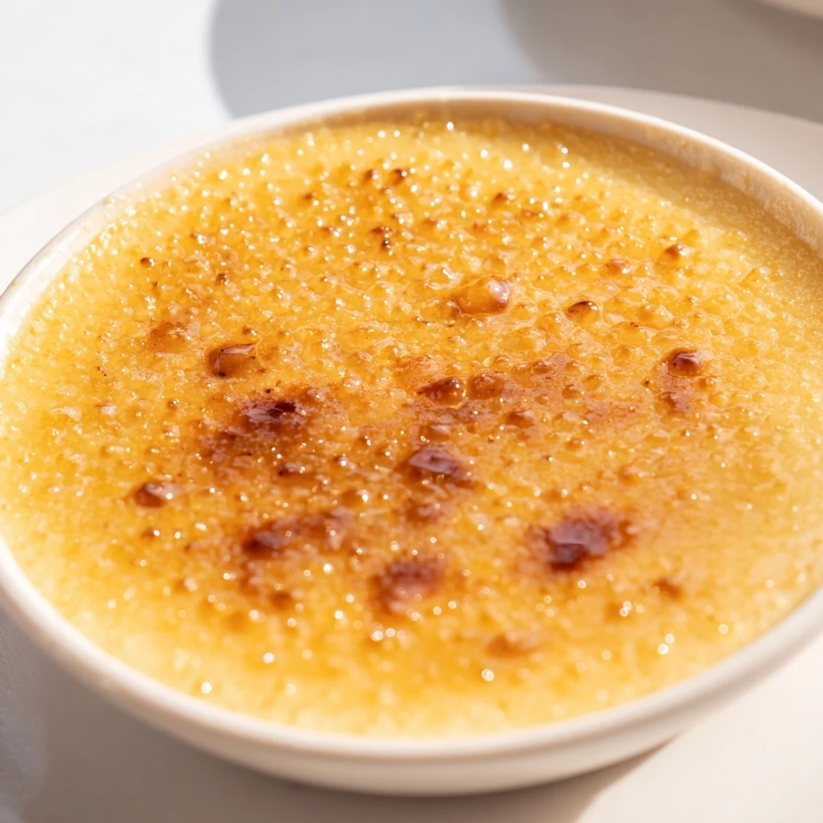 Perfectly set 3-Ingredient Crème Brûlée, creamy and delicious, a simple dessert for any special occasion.