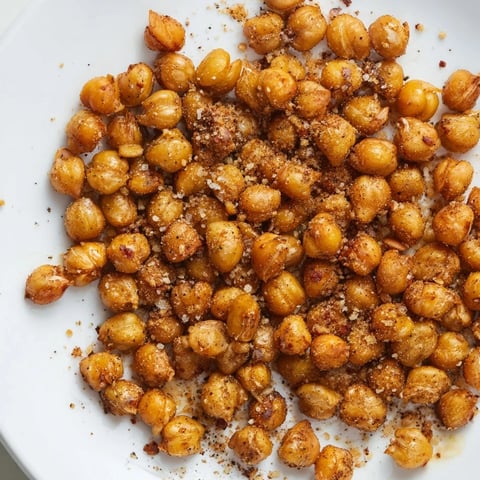 Golden, crispy chickpea snack, perfectly seasoned; imagine the savory aroma filling the kitchen.