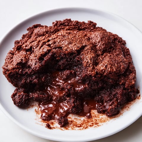 Richly textured Ina Garten Brownie Pudding with a crackly top and a warm, decadent center, ready to serve.