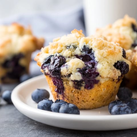 Fluffy Homemade Blueberry Muffins
