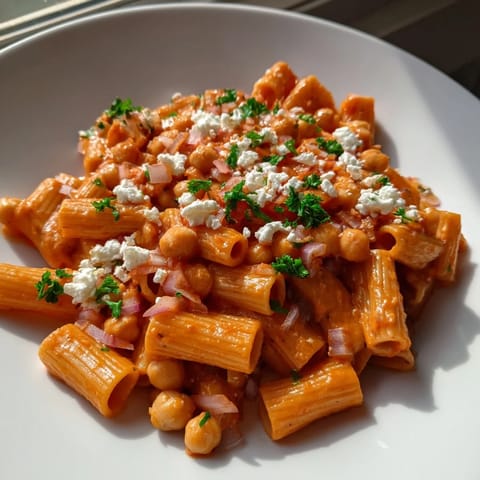 Harissa Chickpea Pasta Dish