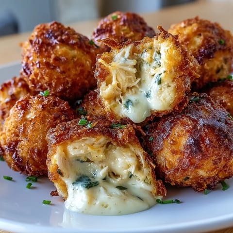 A platter of golden-baked Cajun Crab Poppers, accompanied by fresh lemon wedges and a creamy dipping sauce.