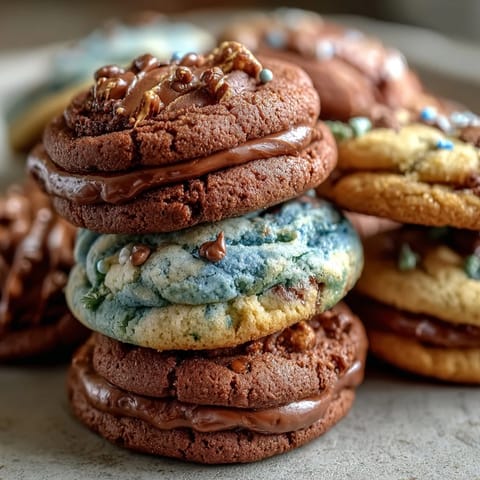 Vibrant pastel swirl cookies inspired by Cookie Run Kingdom, soft and buttery with a festive birthday theme.