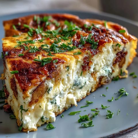 Spring Brunch Frittata with Asparagus and Goat Cheese, a light and fluffy dish topped with tender asparagus and creamy goat cheese. Perfect for a springtime meal.