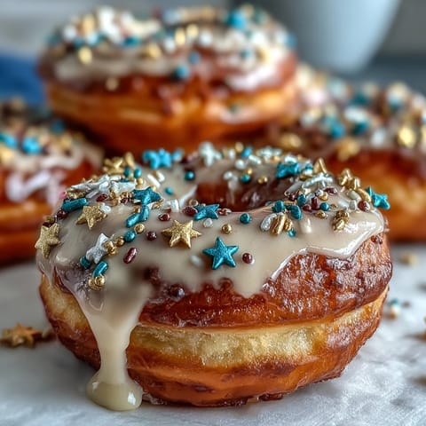 Graduation Party Donut Tower with Sprinkles, a vibrant, stacked dessert ready for celebration.