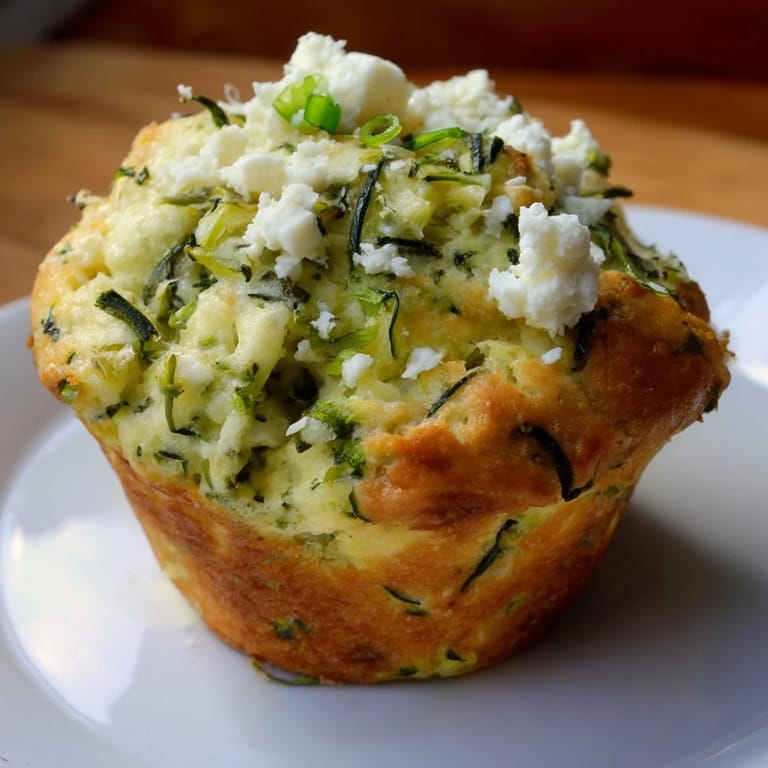 Mediterranean-inspired Savory Zucchini and Feta Muffins, ideal for a vegetarian lunch and bursting with herbs.