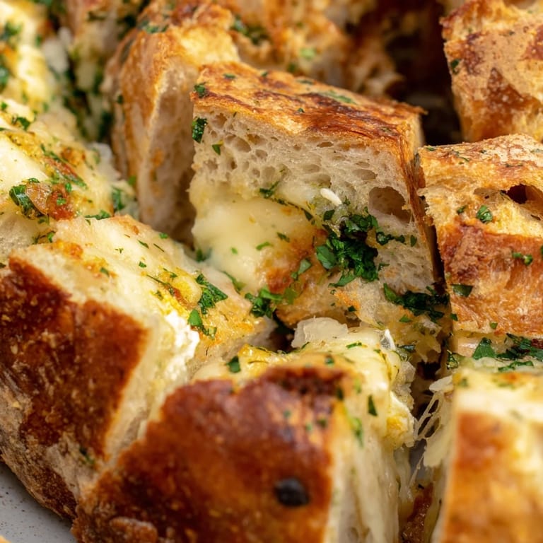 Fluffy and cheesy; the savory aroma of freshly baked Cheesy Garlic Pull-Apart Bread is irresistible.
