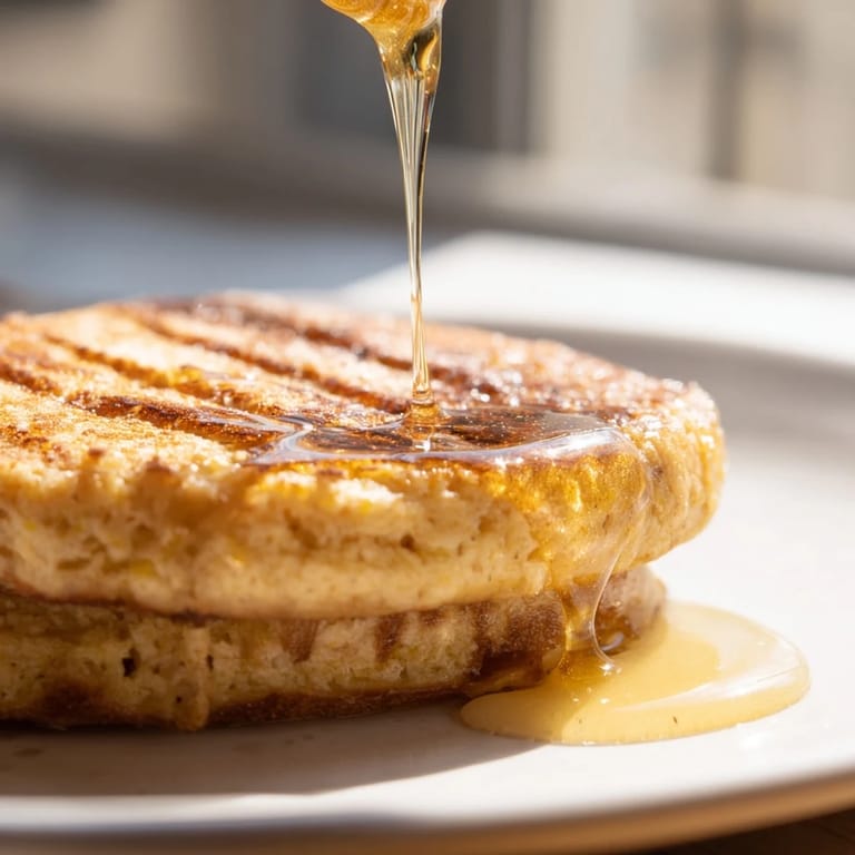 Warm and tender Quick Skillet Cornbread glistening with honey butter, perfect for a Southern meal.
