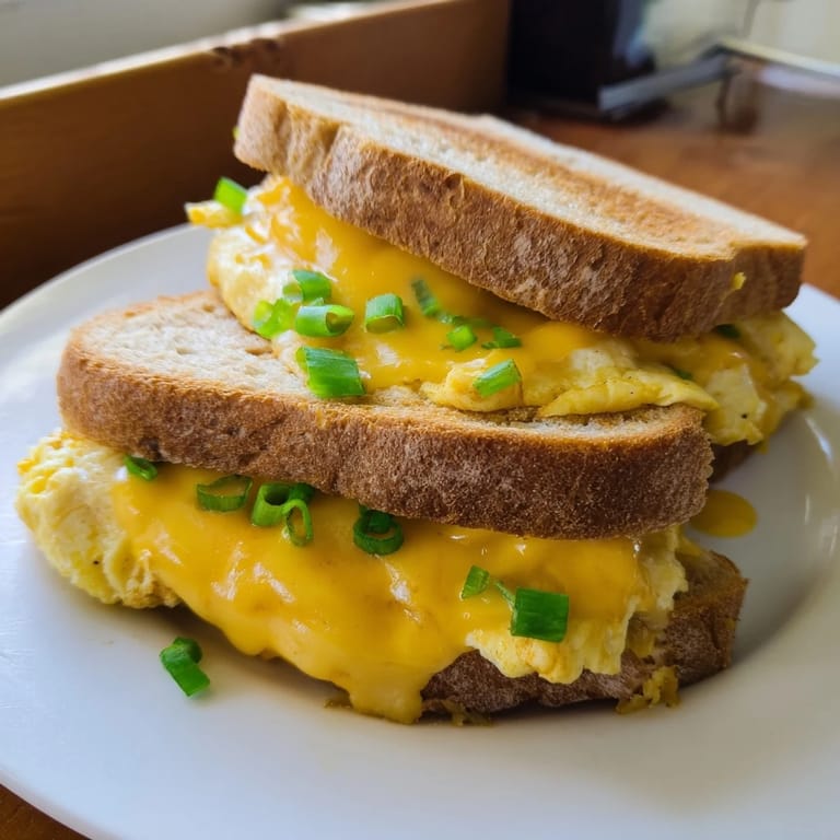 Warm and fluffy One-Pan Egg Breakfast Sandwich, a quick and delicious start to any morning.