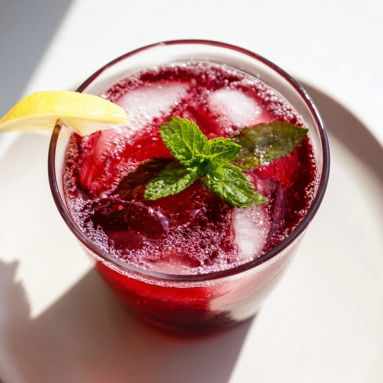 Cooling and delicious, this Sleepy Girl Cherry Mocktail is ready with fresh lemon and ice cubes.