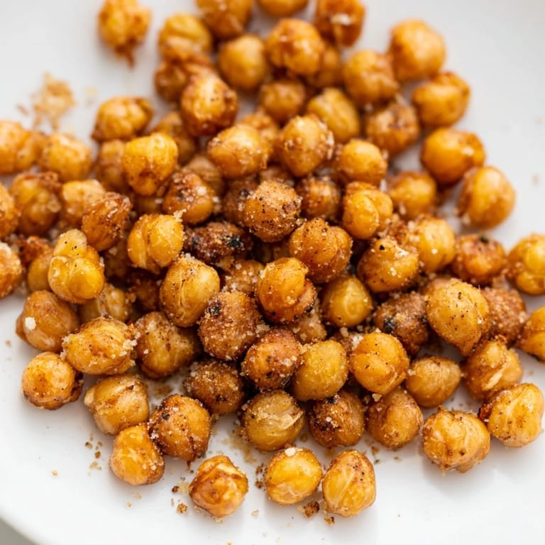 These spiced crispy chickpea snack bits are ready to munch, a flavorful, healthy Mediterranean snack.