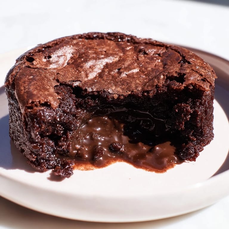 Warm, gooey Ina Garten Brownie Pudding served with a scoop of vanilla ice cream; a chocolate lover's dream!