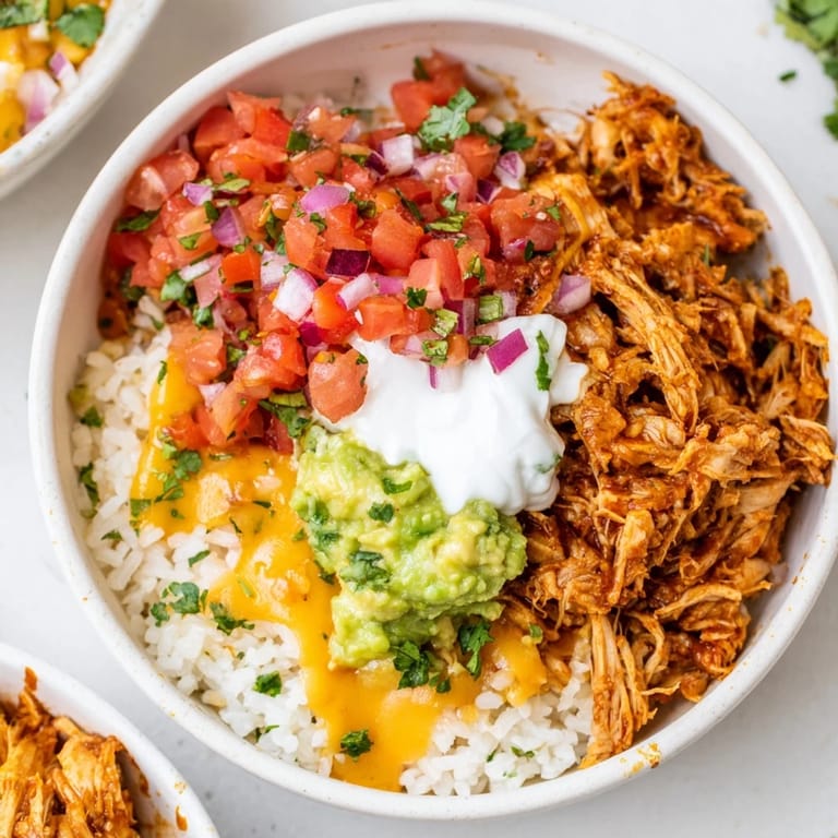 Imagine the amazing flavors in this Chipotle Burrito Bowl Copycat, piled high with juicy carnitas and fresh salsa.