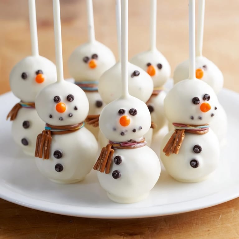 Picture creamy, white chocolate-covered Oreo Snowman Cake Pops, a fun holiday dessert for all ages.