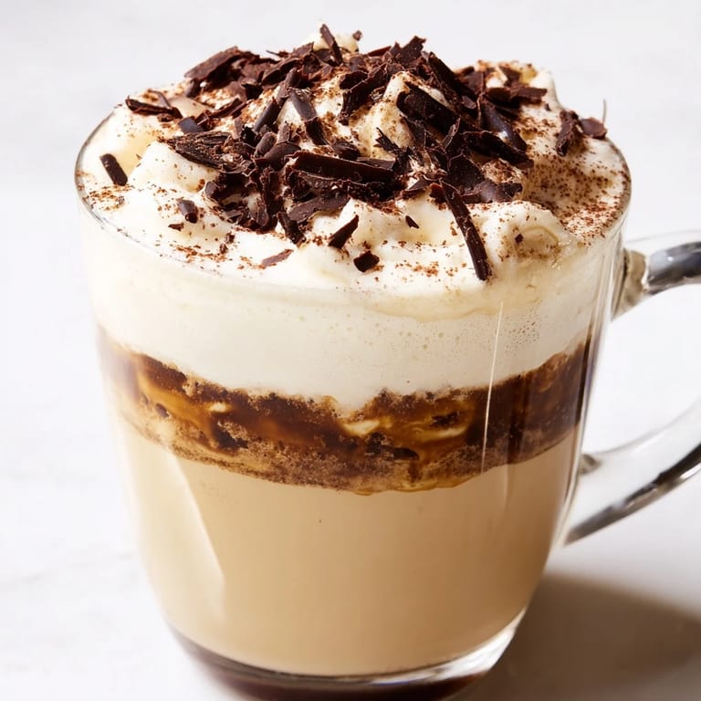 A beautifully presented Tiramisu Latte, dusted with cocoa powder, offering a delightful Italian dessert flavor.