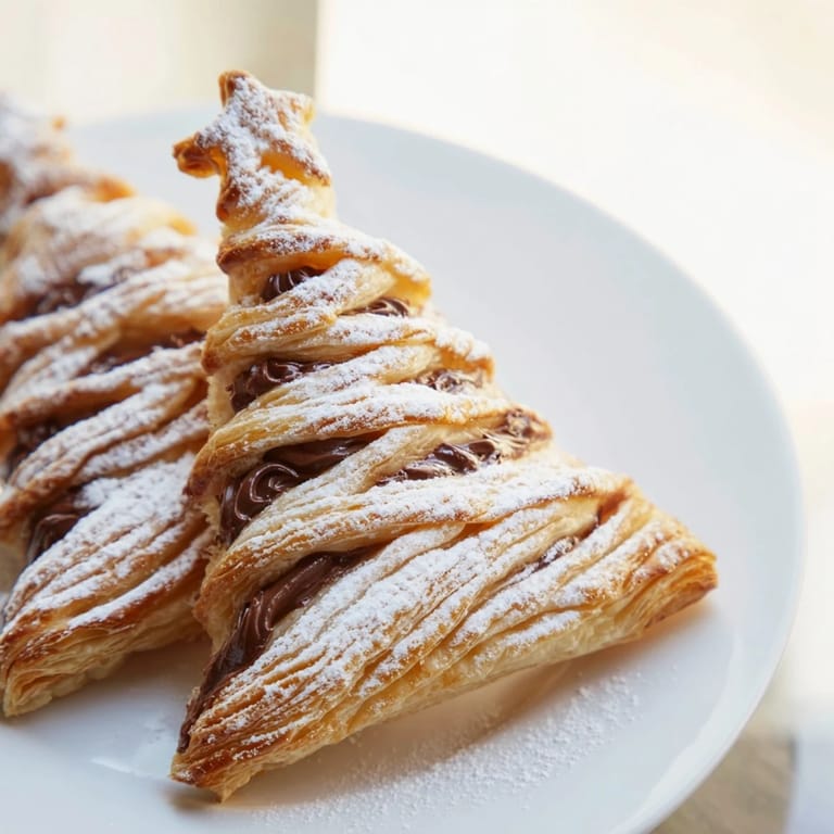 Delicious Nutella Pastry Christmas Trees: Imagine puffed pastry, swirled Nutella, and crispy, sweet, holiday deliciousness.