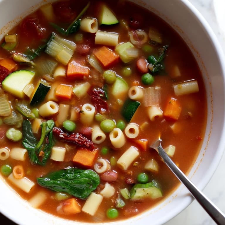 For a quick lunch, this Minestrone Soup in a jar holds dried pasta, beans, and seasonings, just add boiling water.