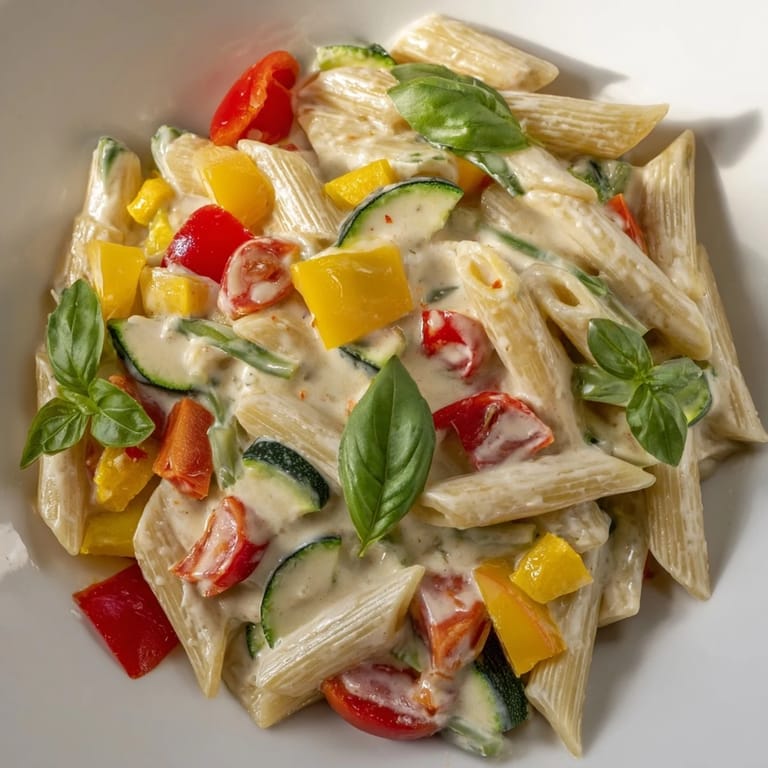 This One-Pot Creamy Pasta Primavera pairs fresh vegetables with a velvety sauce for an easy weeknight dinner.