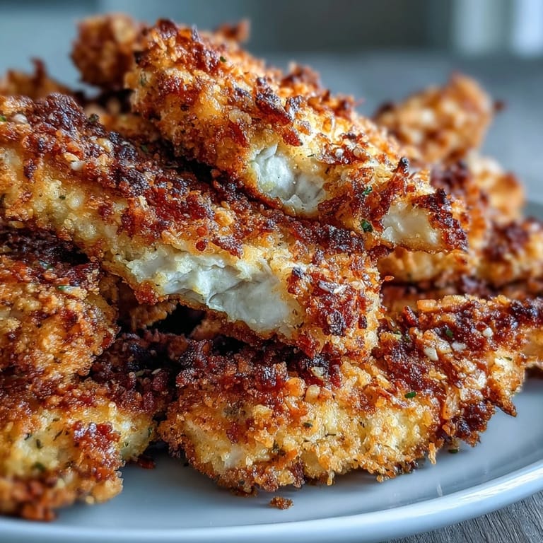 Air fryer chicken strips beside a fresh garden salad and sweet potato fries for a balanced family dinner.  