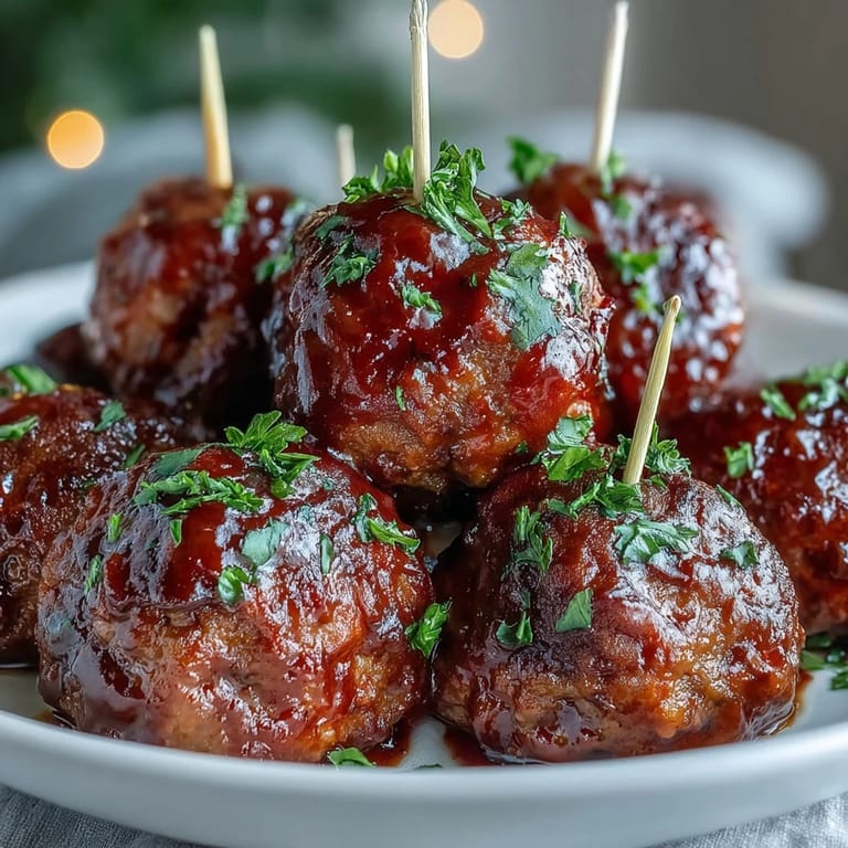 Photo of tender grape jelly and chili sauce meatballs over steamed rice, with parsley garnish and a side of crusty bread for a hearty weeknight meal.