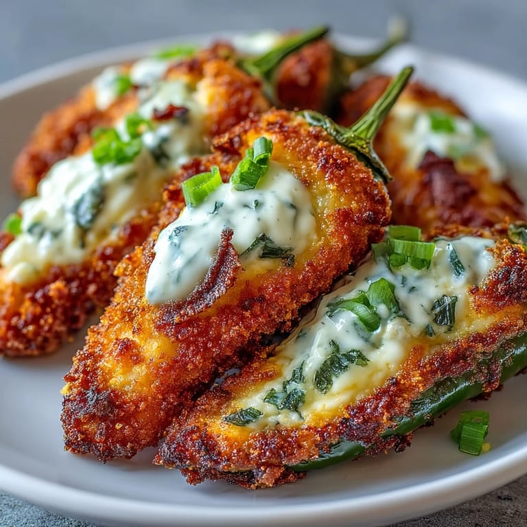 Close-up of hot air fryer jalapeño poppers with bubbly cheese, golden crust, and optional crumbled bacon on top.