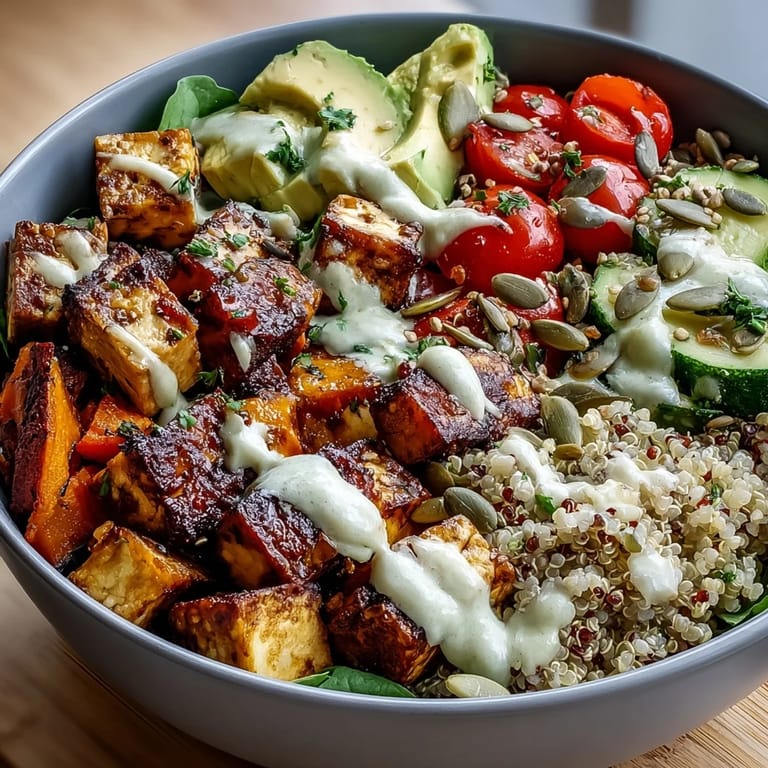 Spoonful of a Customizable Grain Bowl featuring brown rice, chicken, and feta cheese with bright herbs and seeds.