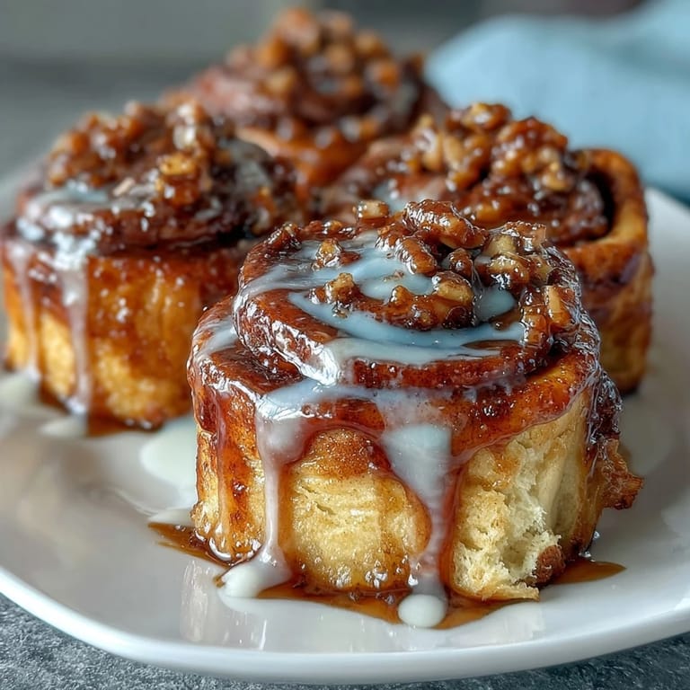 Decadent cinnamon roll pancake casserole topped with luscious cream cheese glaze, perfect for cozy weekend brunch.
