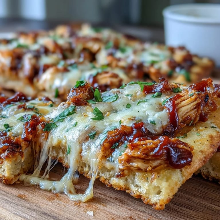 Easy BBQ Chicken Flatbread Pizza, loaded with BBQ-sauced chicken, mozzarella, and cilantro, perfect for quick weeknight dinners.