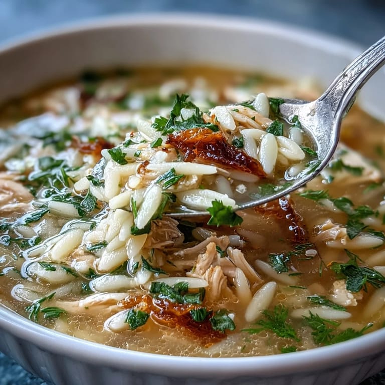 Hearty Greek Lemon Chicken Soup, a bright and zesty bowl.