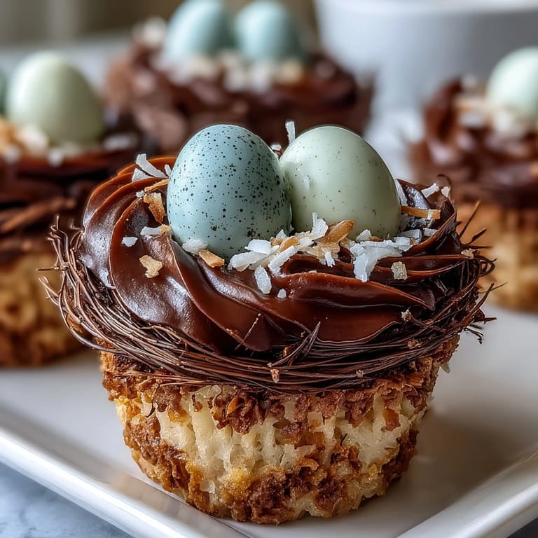 Charming Easter Nest Cupcakes, a sweet chocolate treat perfect for a festive family gathering.