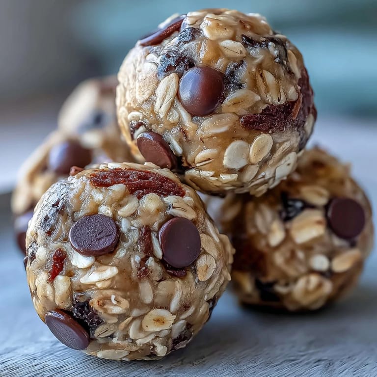 Delicious no-bake snack-sized protein balls featuring peanut butter and oats on a plate.