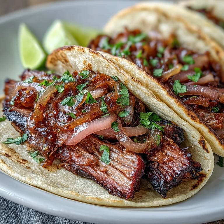 Delicious smoked brisket tacos, a flavor explosion ready to be devoured.