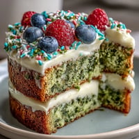 Smash cake mini matcha birthday cake, bright green layers with creamy vanilla frosting.